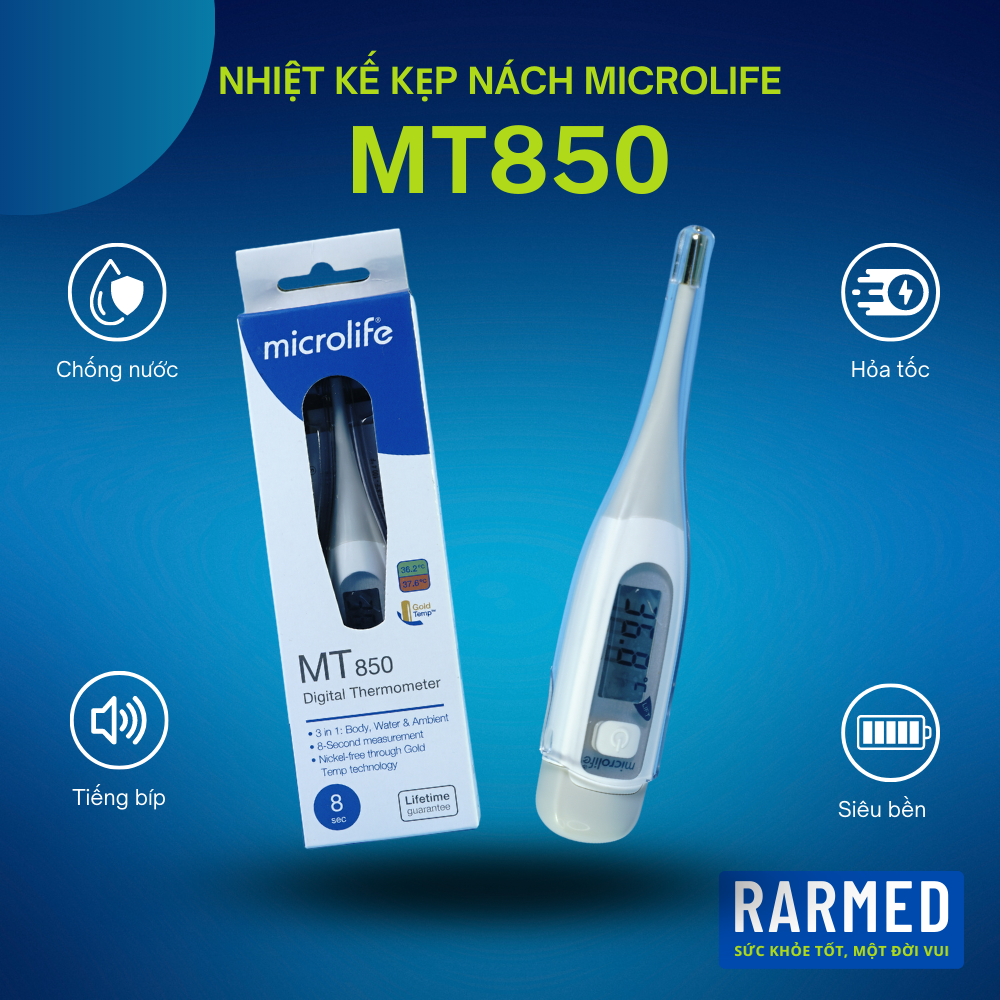 Microlife mt850 digital underarm thermometer oral, armpit measuring