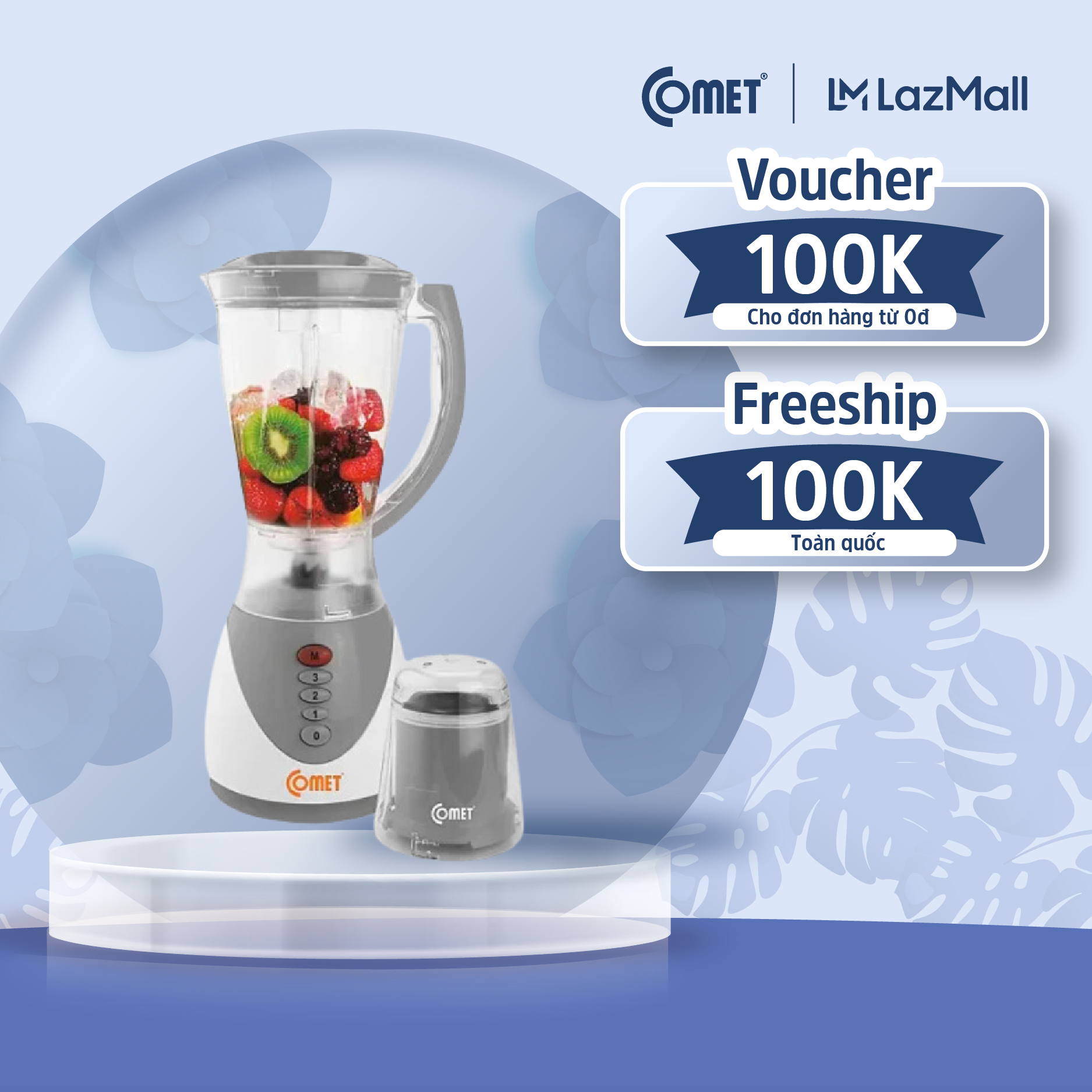 Máy xay sinh tố COMET 1.5L công suất 350W - CM9966 -  Bảo hành 12 tháng - Hàng Chính Hãng
