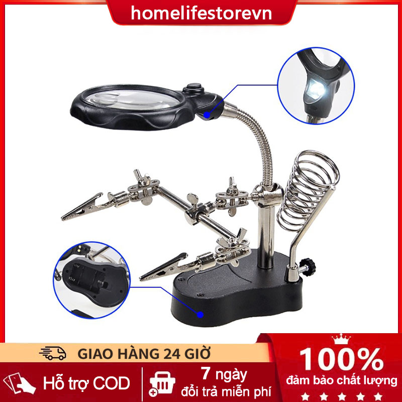 Kính Lúp Soi Hàn Mạch Điện Tử Có Đèn Led, Kính Lúp Sửa Chữa Để Bàn Không Dây