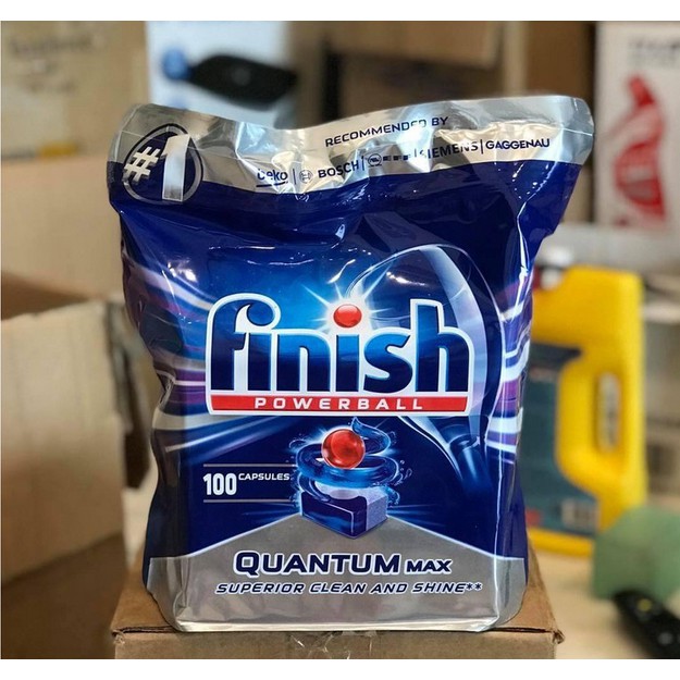 Viên rửa bát Finish Quantum 100 viên cap cấp SIÊU SẠCH + Tặng 2 viên Finish Nhật