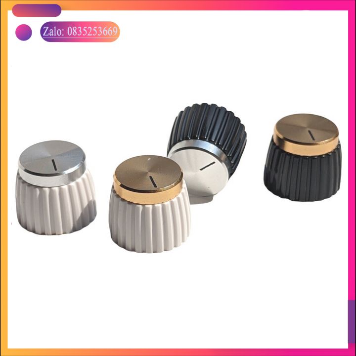 Núm volume Marshall mặt kim loại 20x16mm núm chiết áp cao cấp