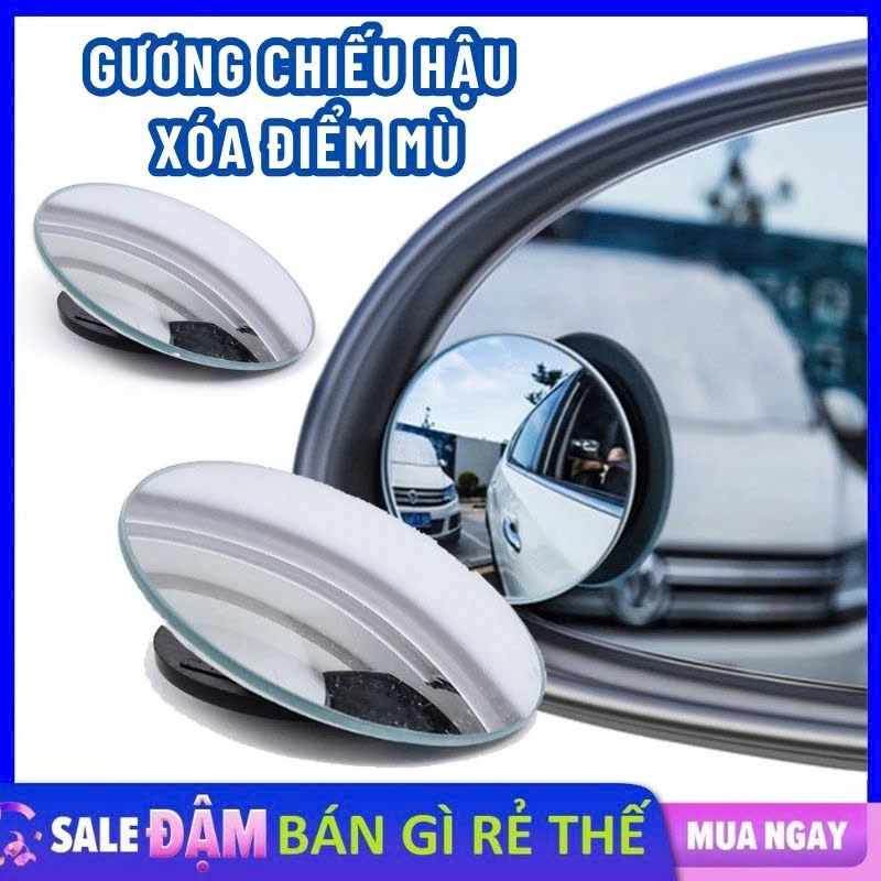 Gương Cầu Lồi Mini Xóa Điểm Mù Cao Cấp Xoay 360 độ Hỗ Trợ Tầm Nhìn Rộng Chống Bám Nước dán Kính Chiếu Hậu - Gương Chiếu Hậu - Gương Tròn Nhỏ Soi Điểm Mù Góc Rộng 360 Độ Cho Xe Hơi Tiện Dụng