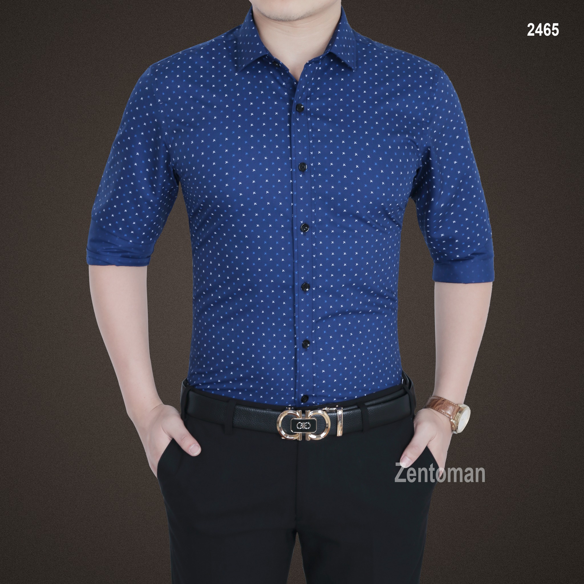 [4.4 HOÀN TIỀN 15%]Áo sơ mi họa tiết không nhăn, chất mềm mịn, công sở nam - thiết kế từ Zentoman mã số #2165