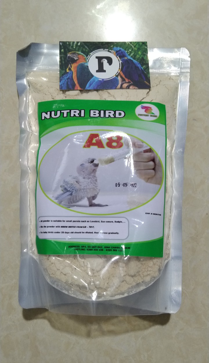Bột a8 cung cấp dinh dưỡng cho vẹt non
