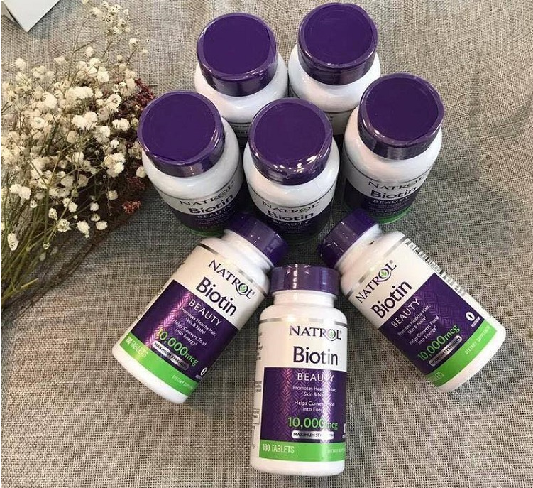 Viên uống mọc tóc natrol biotin 10000 mcg của mỹ 100 viên, mẫu mới