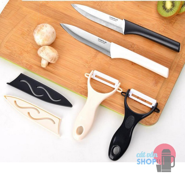 Bộ dao có nắp đậy 5 và dao bào bằng sứ Lock&Lock Cookplus CKK502