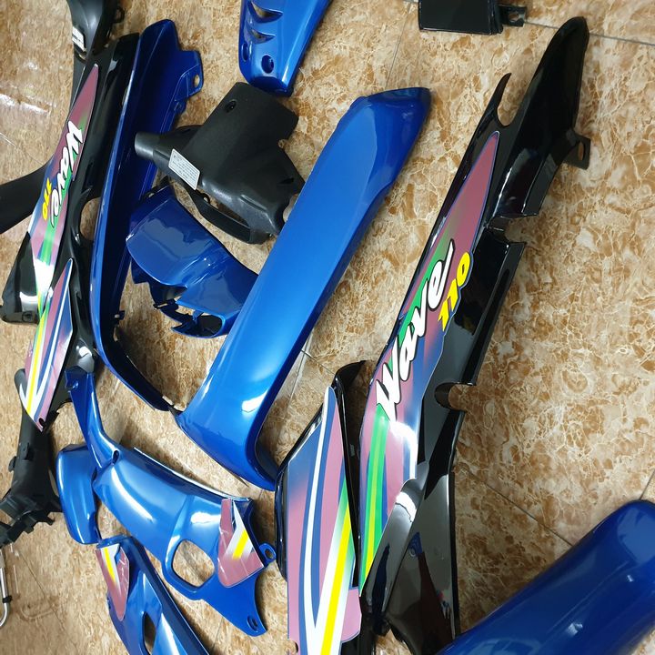 [TẶNG TEM] Dàn áo xe Wave Thái, Wave ZX, Wave Alpha đời từ 2002 đến 2006, nhựa ABS nguyên sinh cao cấp màu XANH DƯƠNG ĐEN, hàng đẹp chất lượng tuyệt vời