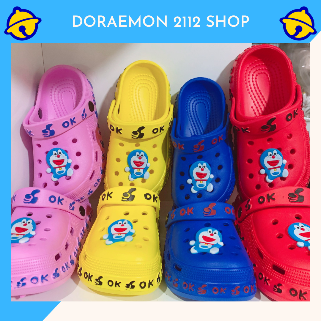 Dép cho bé, sục cross cho bé trai bé gái siêu nhẹ chống trơn trượt hình Doraemon dễ thương đủ màu