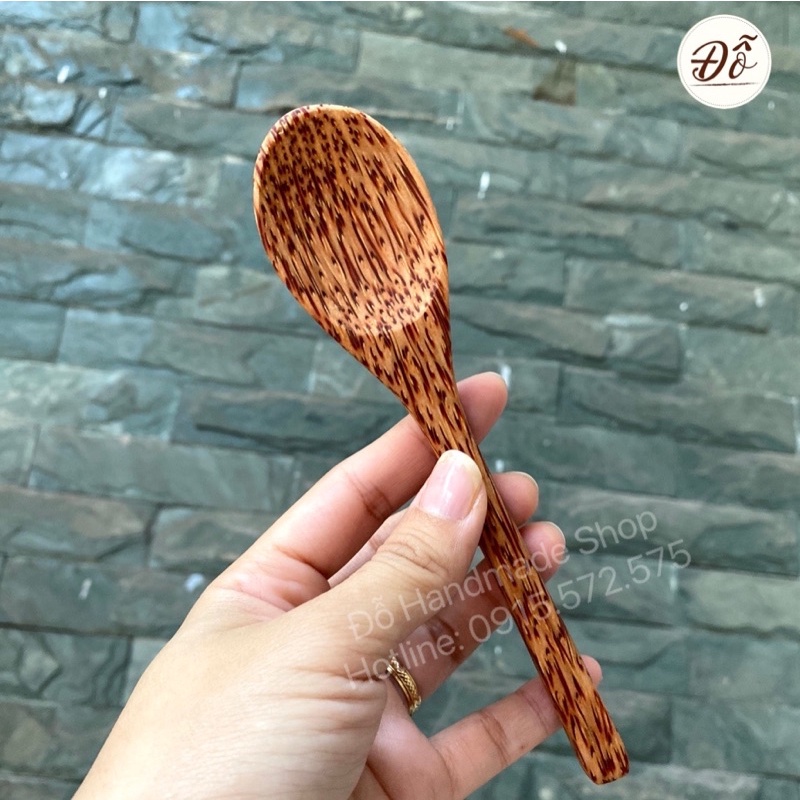 Muỗng thìa gỗ dừa thiên nhiên 16cm looại 1 xuất khẩu