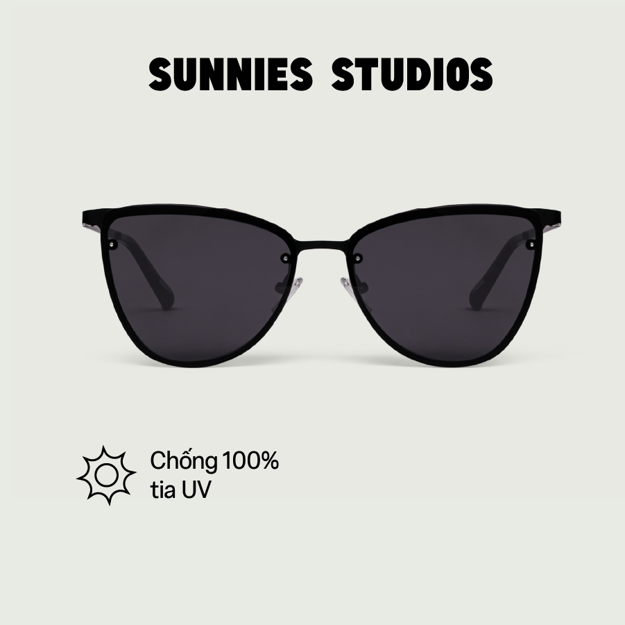 Kính mát Sunnies Studios Gọng Mắt Mèo Malibu in Charcoal