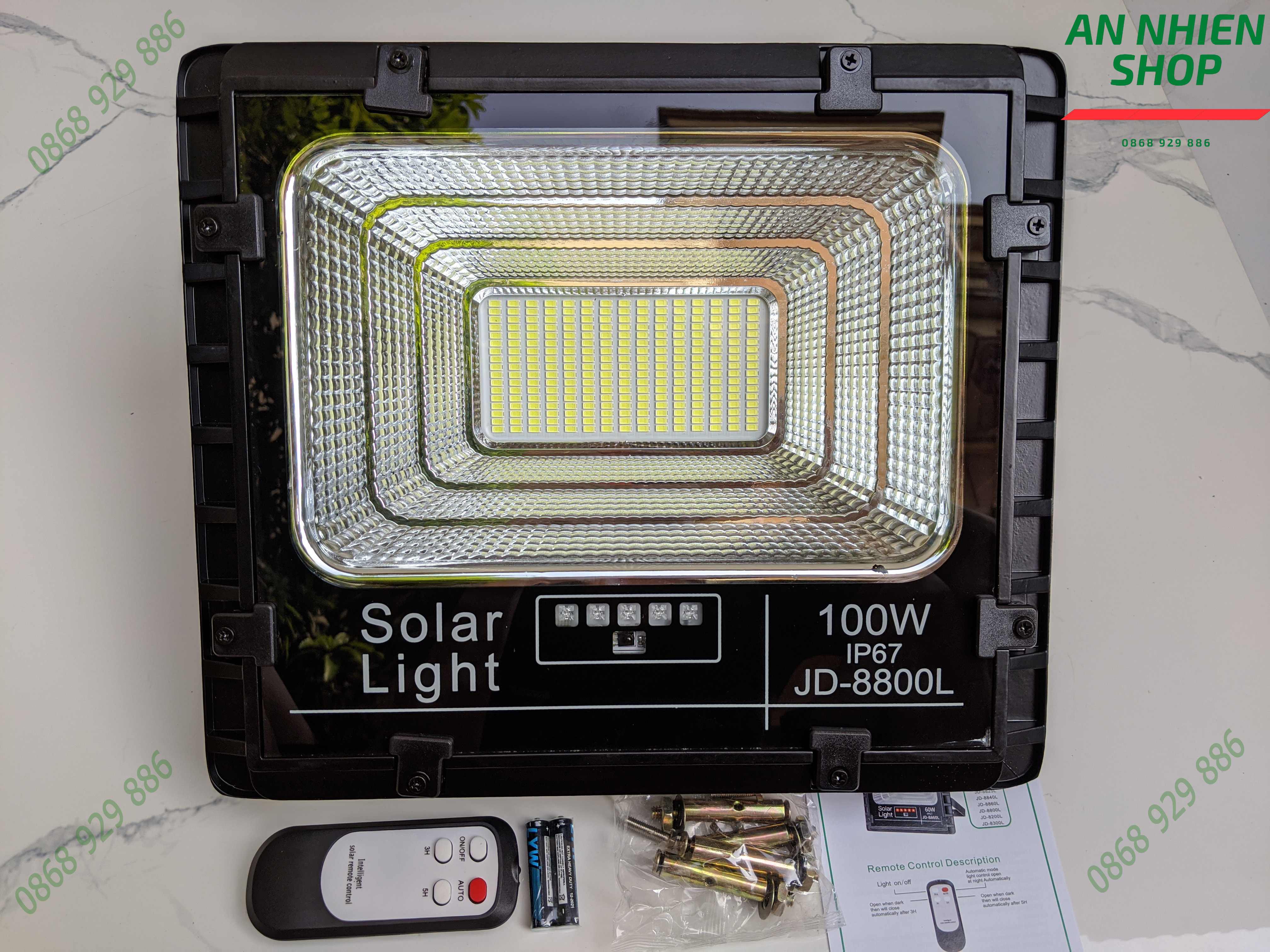 Đèn năng lượng mặt trời 100w chính hãng JD - XẢ KHO