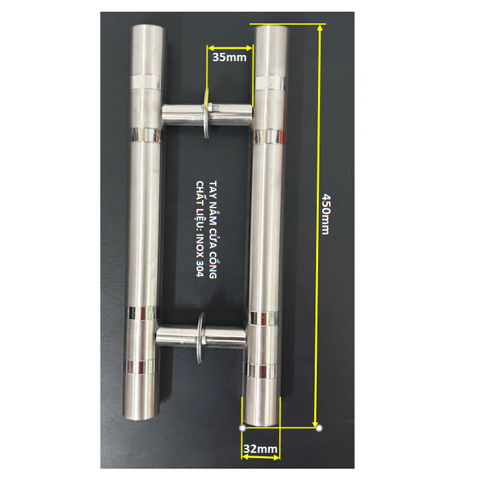 TAY NẮM CỬA CỔNG INOX 304 - 450MM