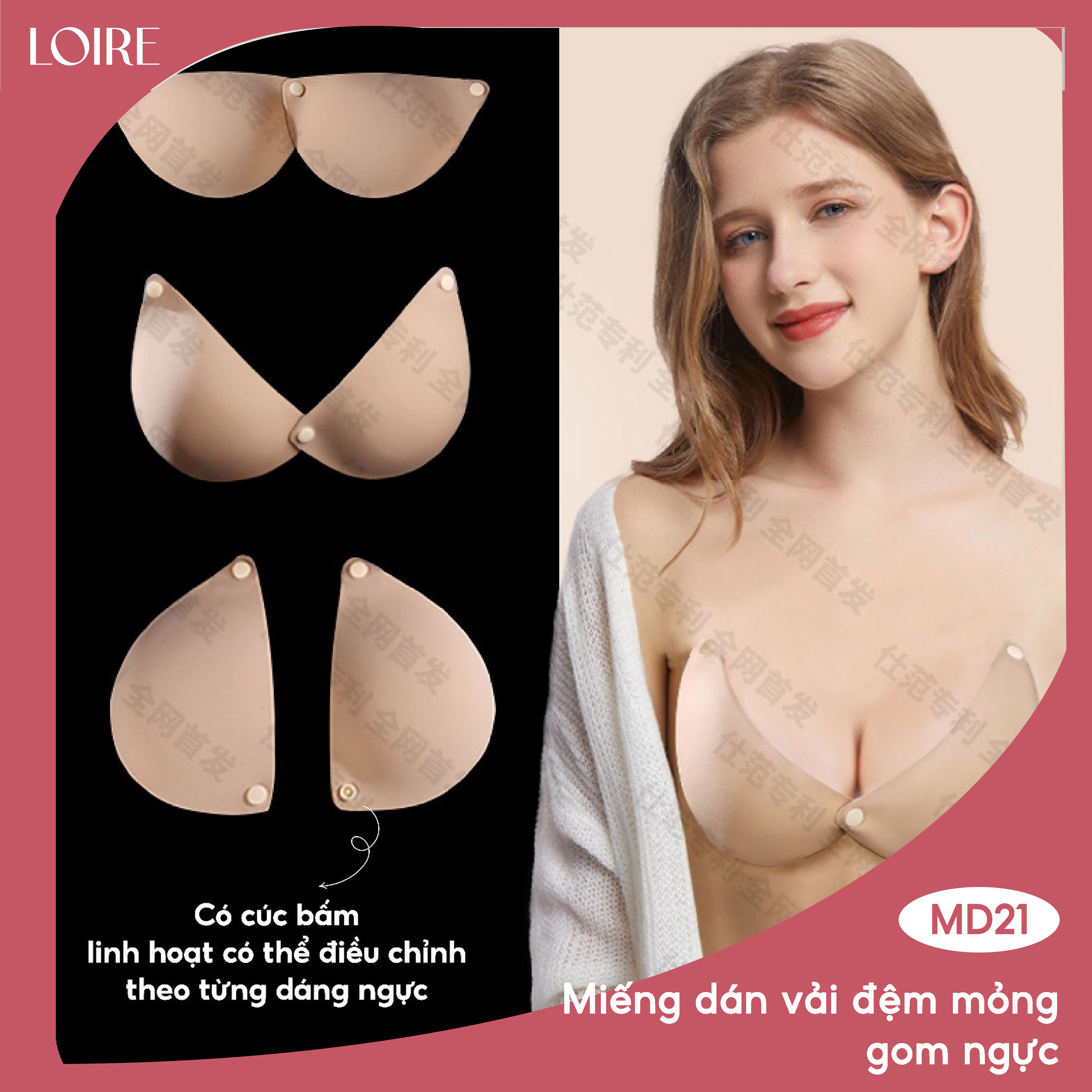 Miếng dán vải đệm mỏng gom ngực loirechic md21