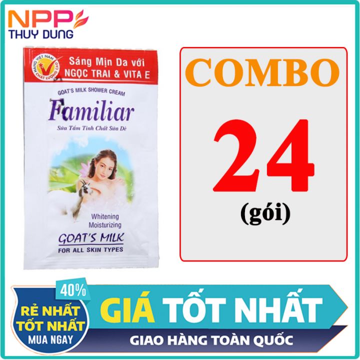 Combo 24 gói sữa tắm tinh chất sữa dê Familiar 5ml