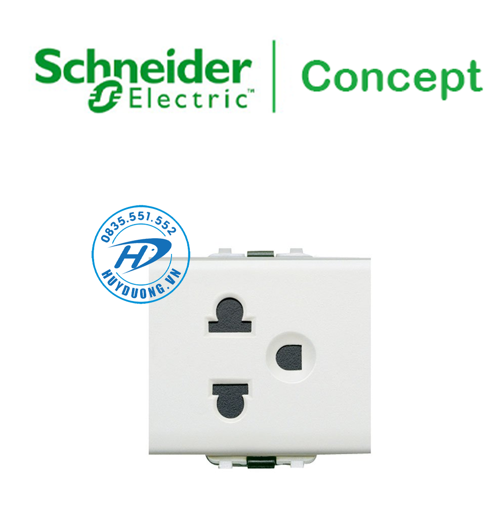 Ổ cắm đơn 3 chấu 16a size 2s, concept - schneider - 3426uestm_g19