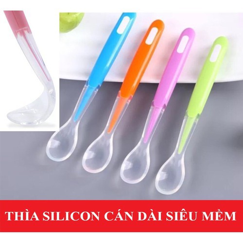 Thìa ăn dặm silicon siêu mềm cho bé / Thìa uốn dẻo sâu lòng