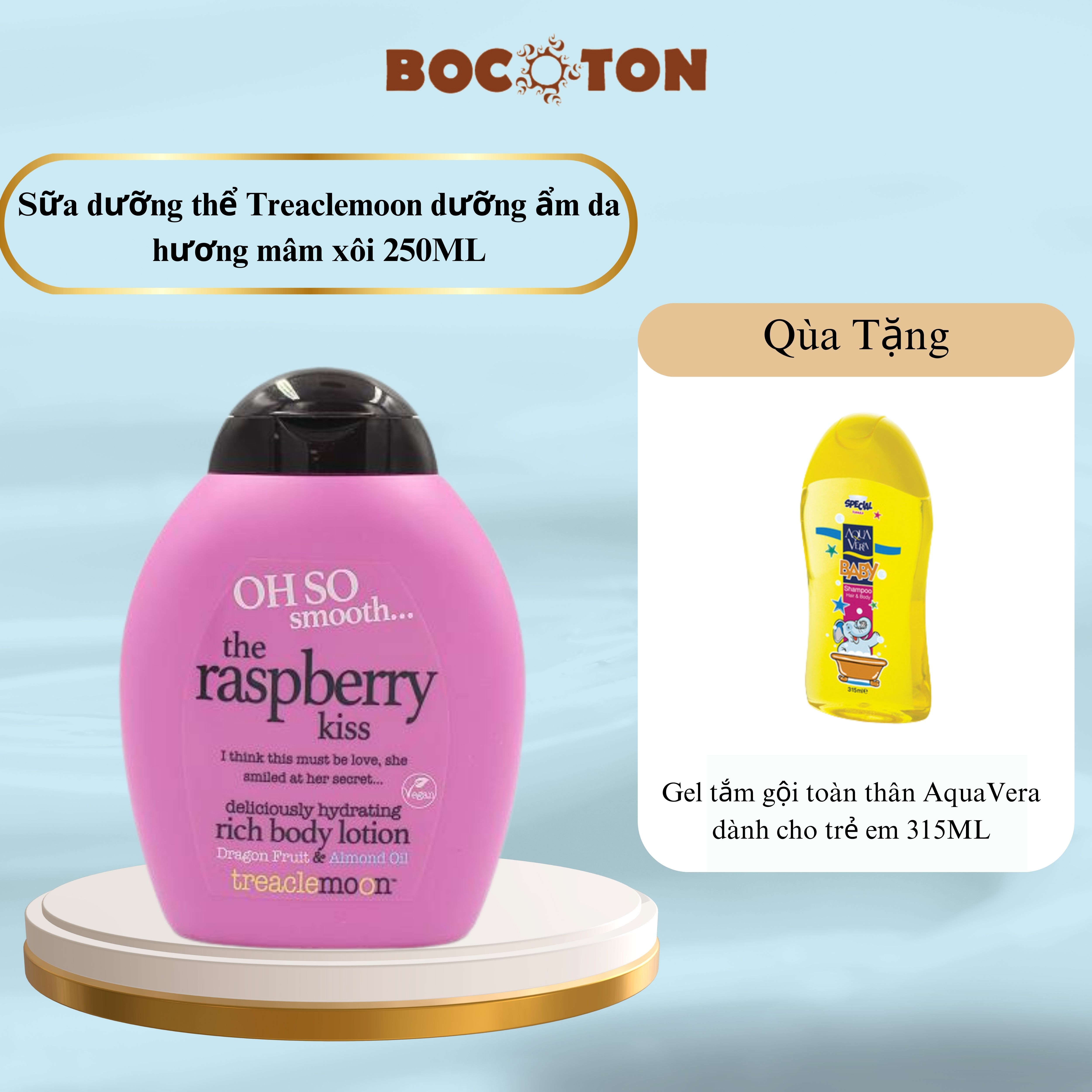 Sữa dưỡng thể Treaclemoon dưỡng ẩm da hương mâm xôi 250ML