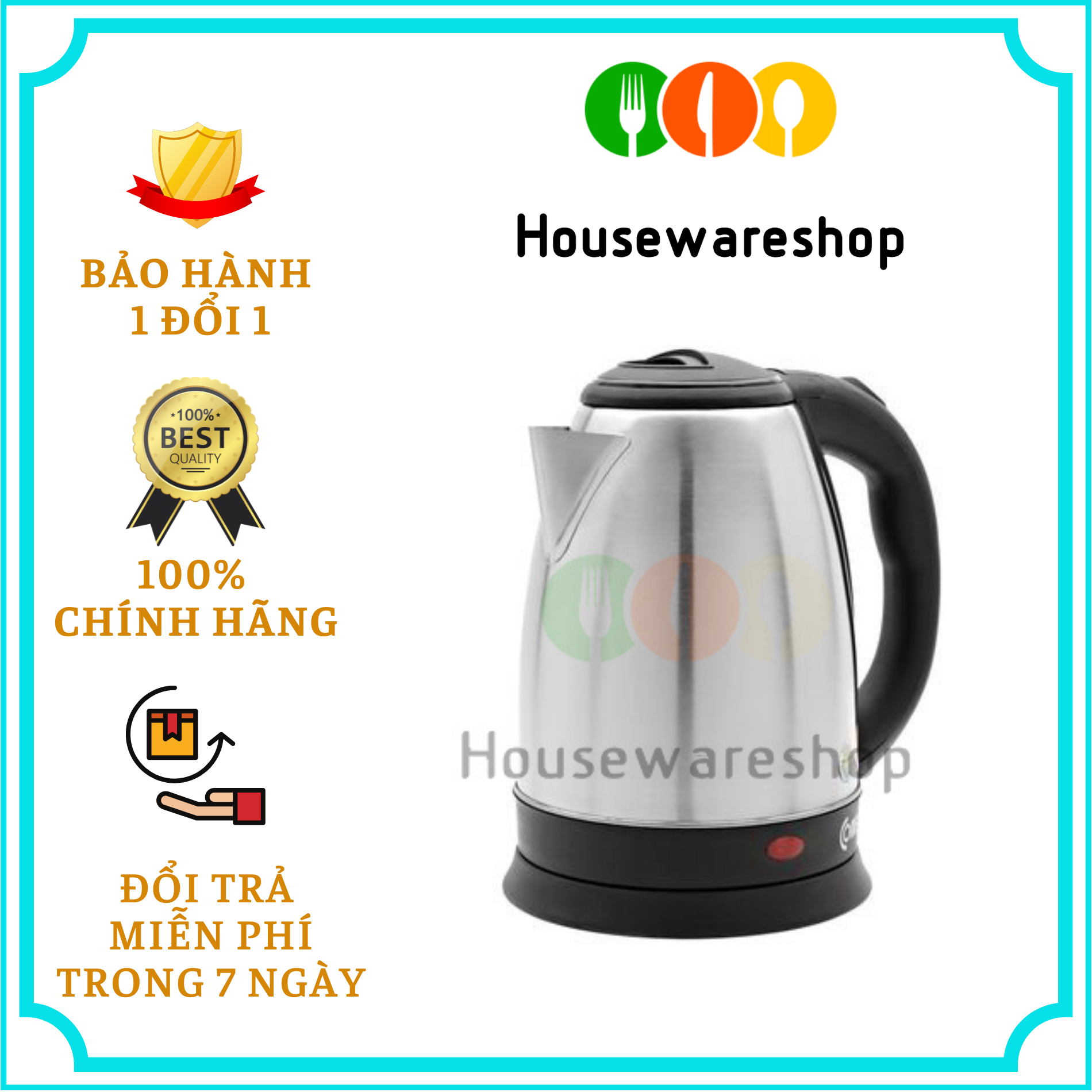Ấm đun điện siêu tốc tiện dụng comet 8219 1.8 lít