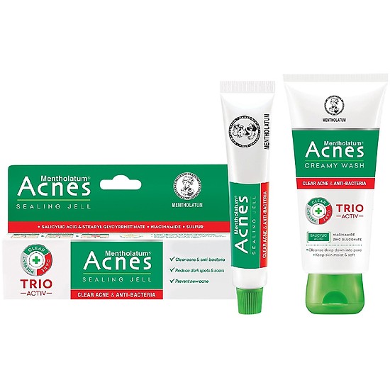 Bộ Chăm Sóc Da ACNES 3 Món (SRM 100/50/25g+  Dung dịch 90ml + Gel ngừa mụn 18g)