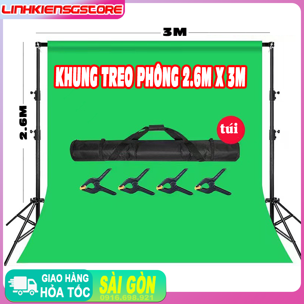 Khung treo phông di động 2,6m x 3m Khung Treo Vải Nền Chụp Ảnh Lookbook ( không bao gồm phông )