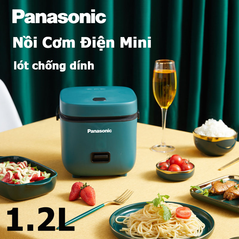 Nồi cơm điện mini đa năng panasonic 1.2l,lòng nồi chống dính,nấu cơm, hầm cháo, hấp, xào, luộc an toàn, tiện lợi,đa năng mini gia dụng