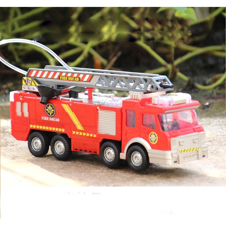 Đồ Chơi Xe CỨU HỎA Phun Nước Thông Minh Cho Bé - Quà Tặng Xe Chạy Pin Xịt Nước - Size To 25Cm