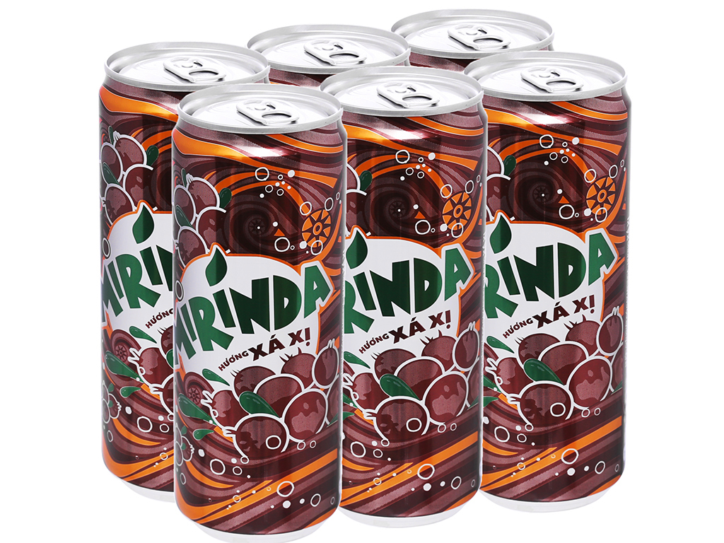Combo 6 lon mirinda xá xị 330ml