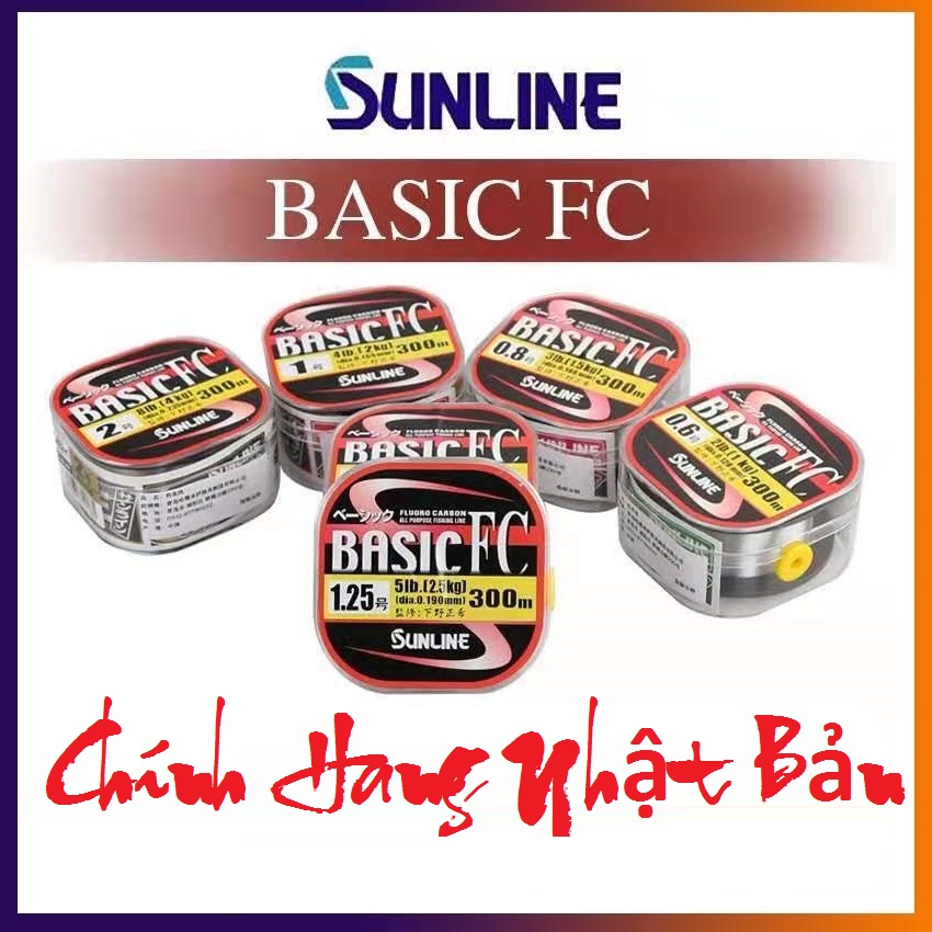 [Cước Nhật Chính Hãng] Cước Câu Cá Cao Cấp Chính Hãng SUNLINE BASIC  FC 300M NHẬP KHẨU siêu bền, chắc, độ dài đủ chuẩn, chuyên săn hàng - Sanami Fishing