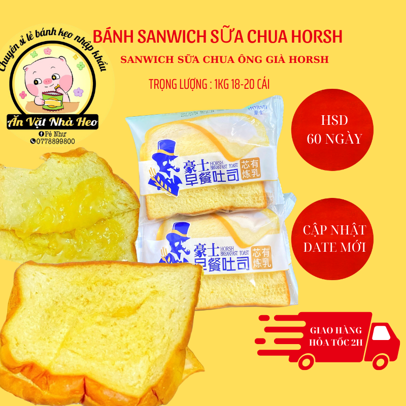 [Hoàn tiền 10%] Bánh Sanwich Sữa Chua 1kg/19/20 cái