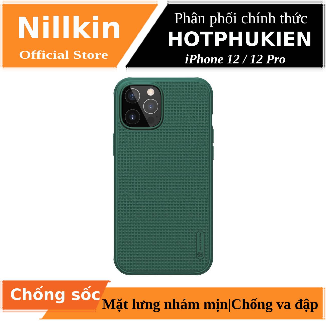 [HCM]Ốp lưng iPhone 12 Pro / iPhone 12 6.1 inch chống sốc mặt lưng nhám hiệu Nillkin Super Frosted Shield Pro cho khả năng chống sốc cực tốt chất liệu cao cấp mặt lưng nhám sang trọng  - Phân phối bởi Hotphukien