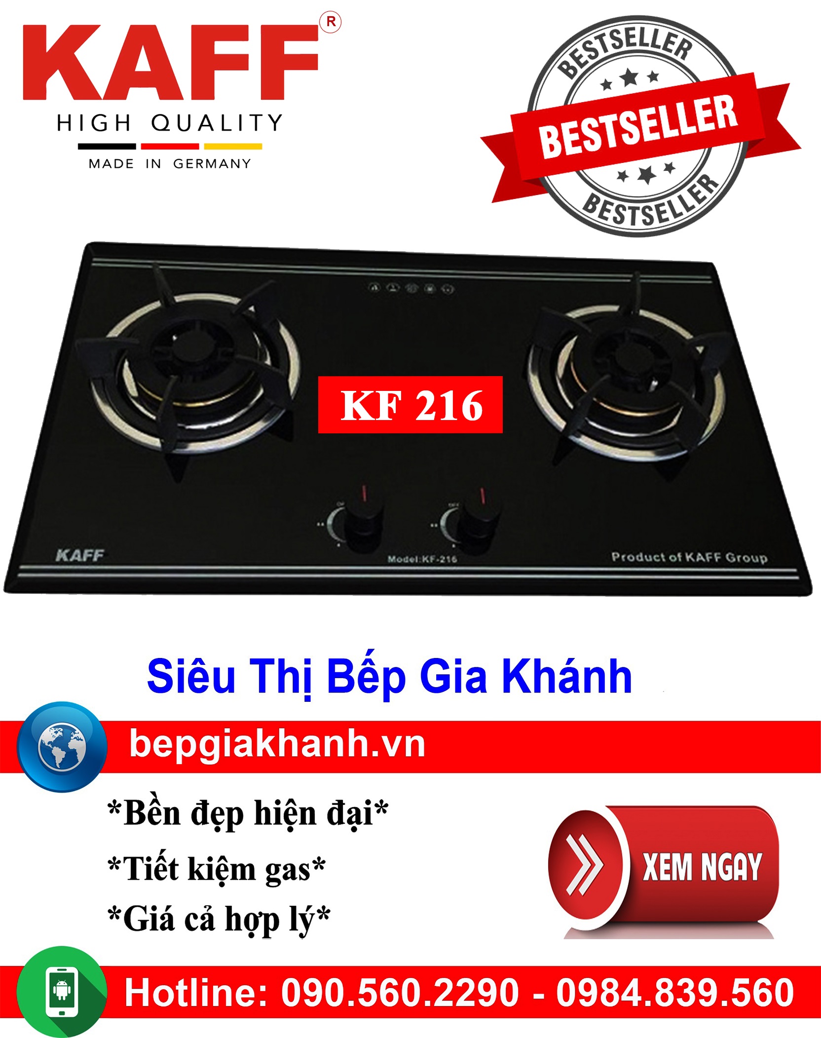 Bếp gas âm Kaff KF 216 bếp gas bếp gas đôi bếp gas đơn bếp gas âm bếp ga bếp ga đôi bếp ga đơn bếp ga âm bep ga bep gas