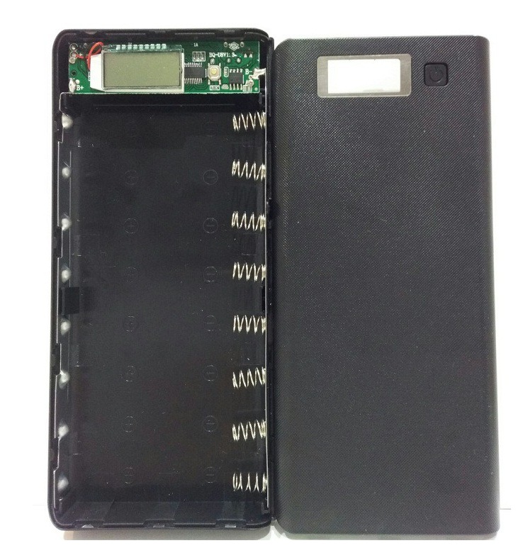 Box sạc dự phòng 8 cell dùng pin 18650 có LCD hiển thị dòng sạc