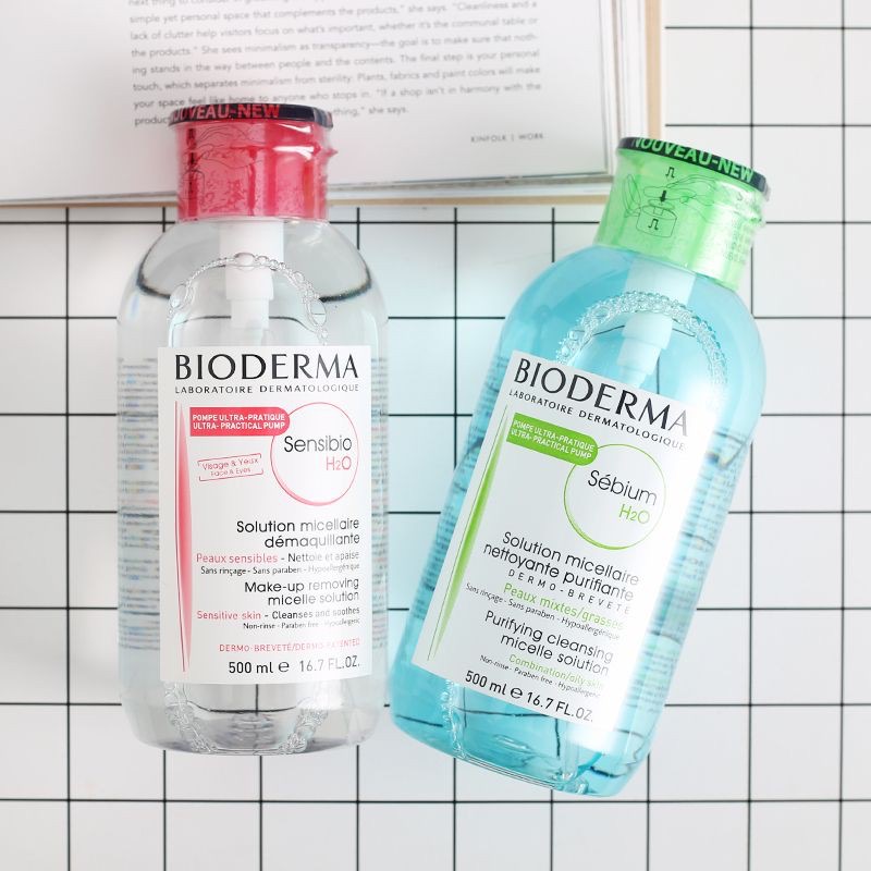 Nước tẩy trang Bioderma, Tẩy trang bioderma 500ml nút nhấn z
