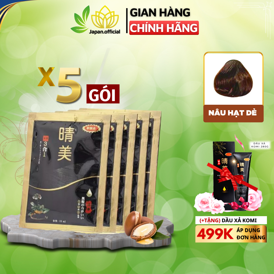 Dầu gội phủ bạc gói akami phủ bạc tóc - nâu hạt dẻ