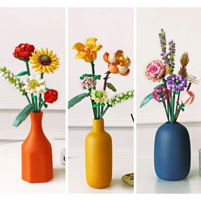Bộ lắp ráp hoa, hãng Loz bộ xếp hình khối xây dựng bó hoa