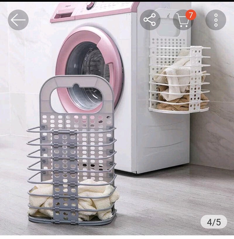 Giỏ đựng quần áo kẹp máy giặt, Giỏ treo quần áo gấp gọn,giỏ treo quần áo gấp gọn cùng máy giặt