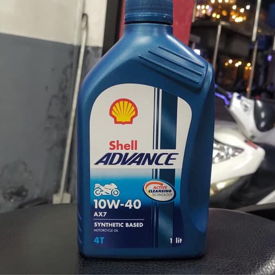 Nhớt shell advance 4t ax7 10w40 synthetic based 1l 940006