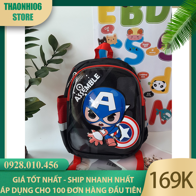 Ba lô mầm non siêu nhân cho bé trai - họa tiết in 3D nổi