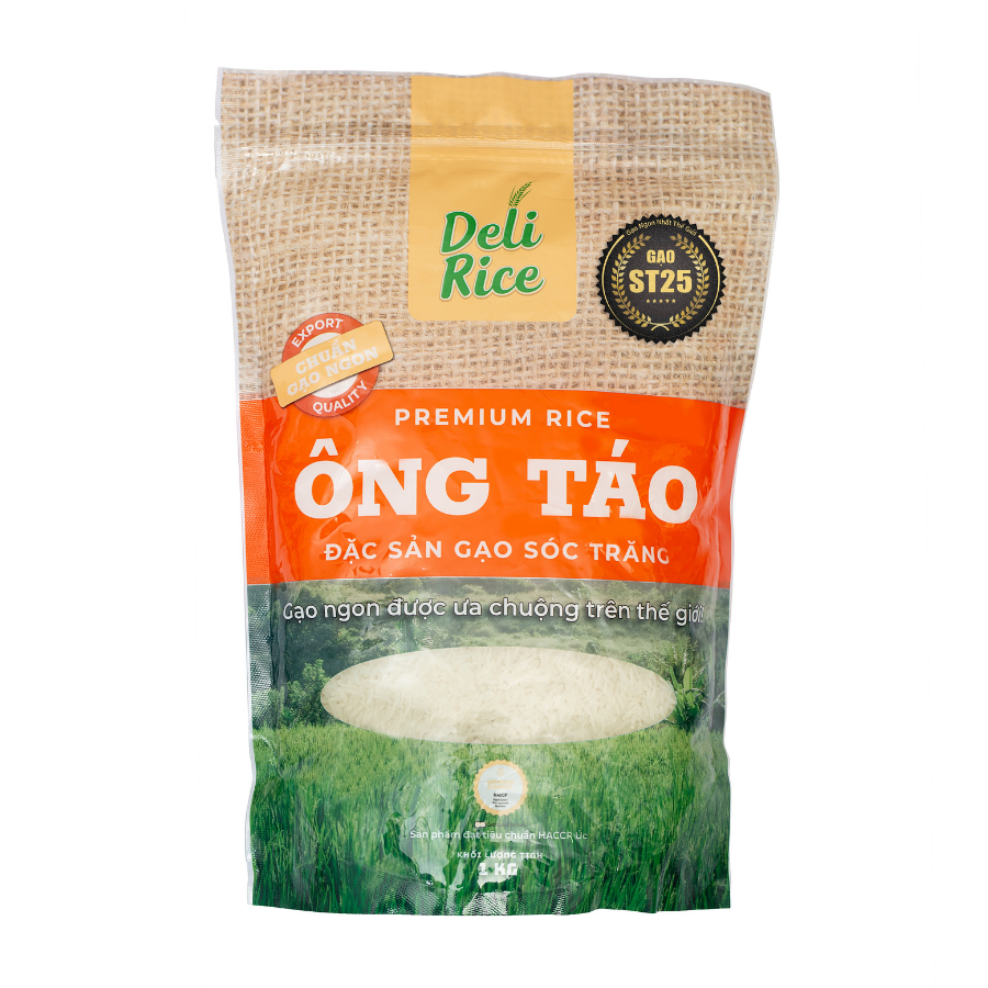 Gạo ST25 Ông Táo Đặc Sản Sóc Trăng Delifarm 1kg