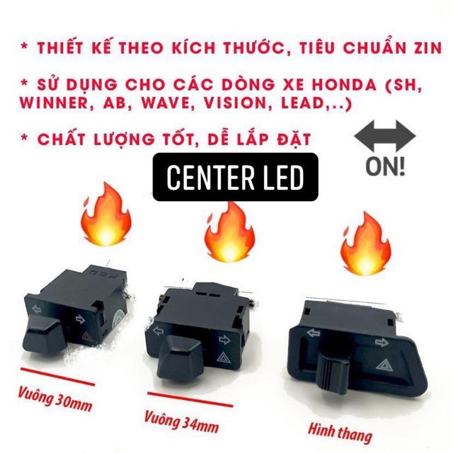 Công tắc xinhan tích hợp hazard 2020 center led