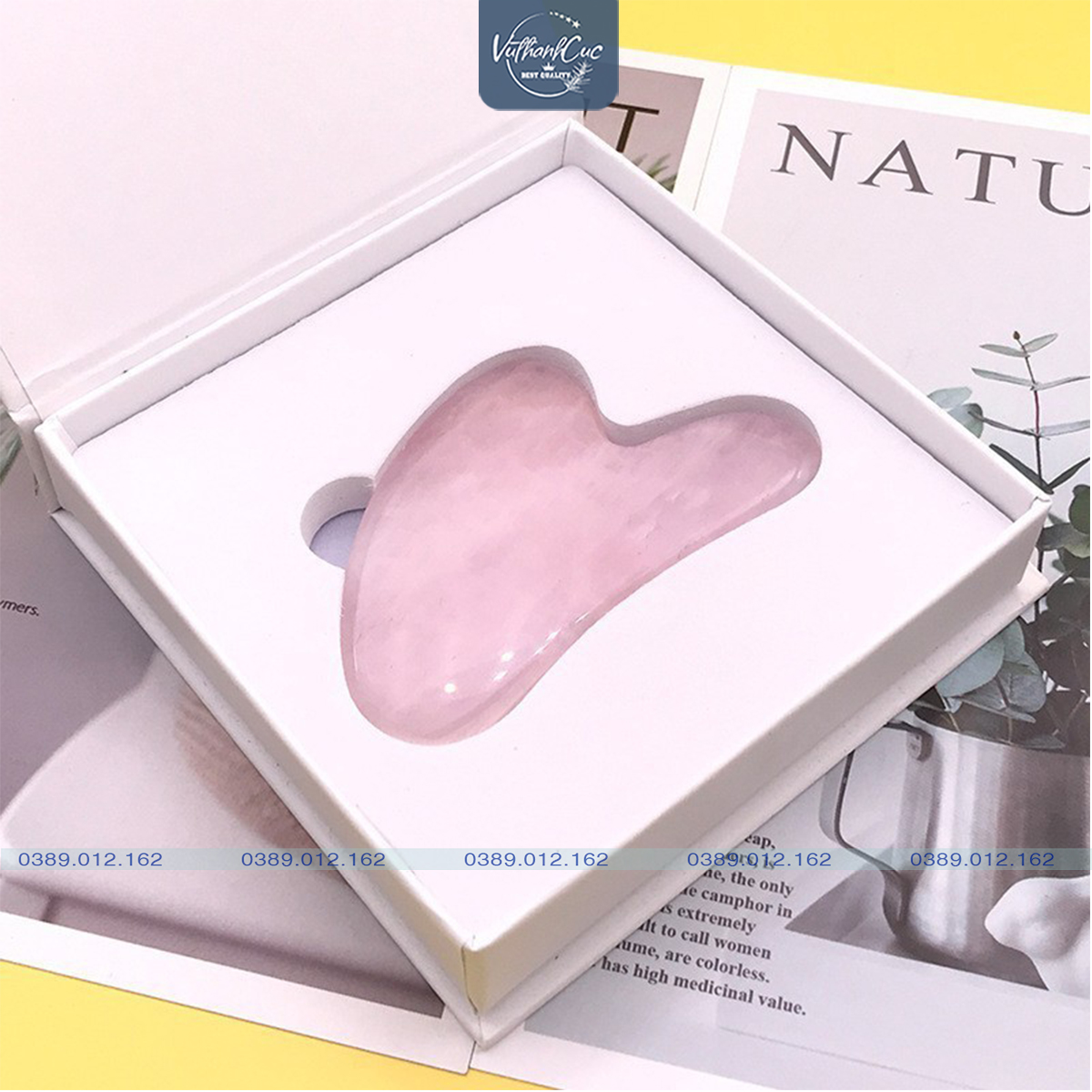 Đá Massage Mặt Guasha Thạch Anh Cao Cấp - Viên Đá Trái Tim