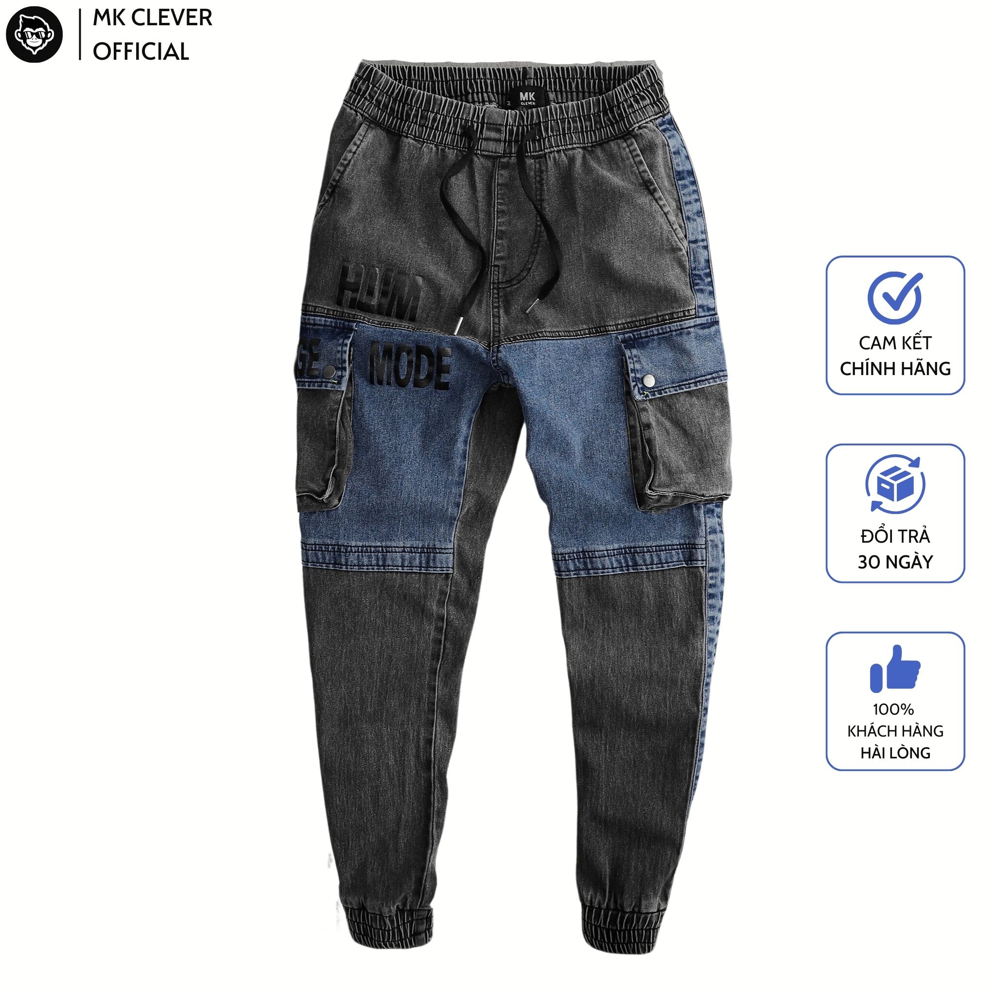 Quần Jogger Jeans Dylen MK CLEVER Vải jeans dày dặn, mềm mịn