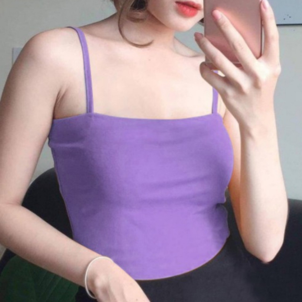 Áo hai dây sợi bún, áo 2 dây thun croptop ôm