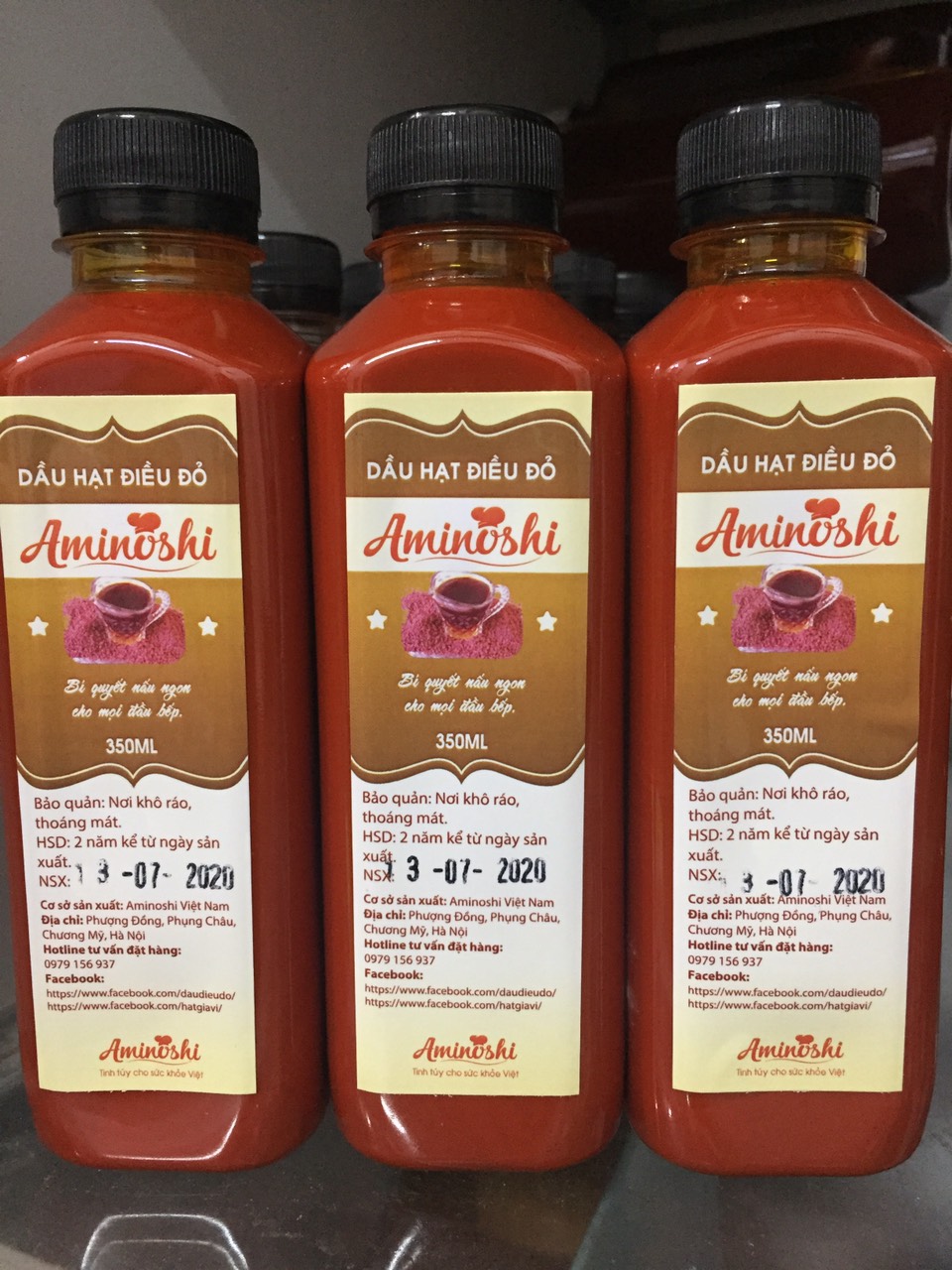 Dầu hạt điều đỏ Aminoshi nguyên chất đậm đặc