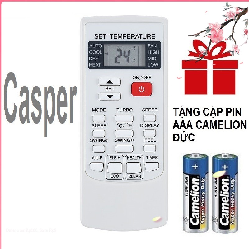 Remote máy lạnh casper ykr-h/102e - điều khiển điều hòa casper