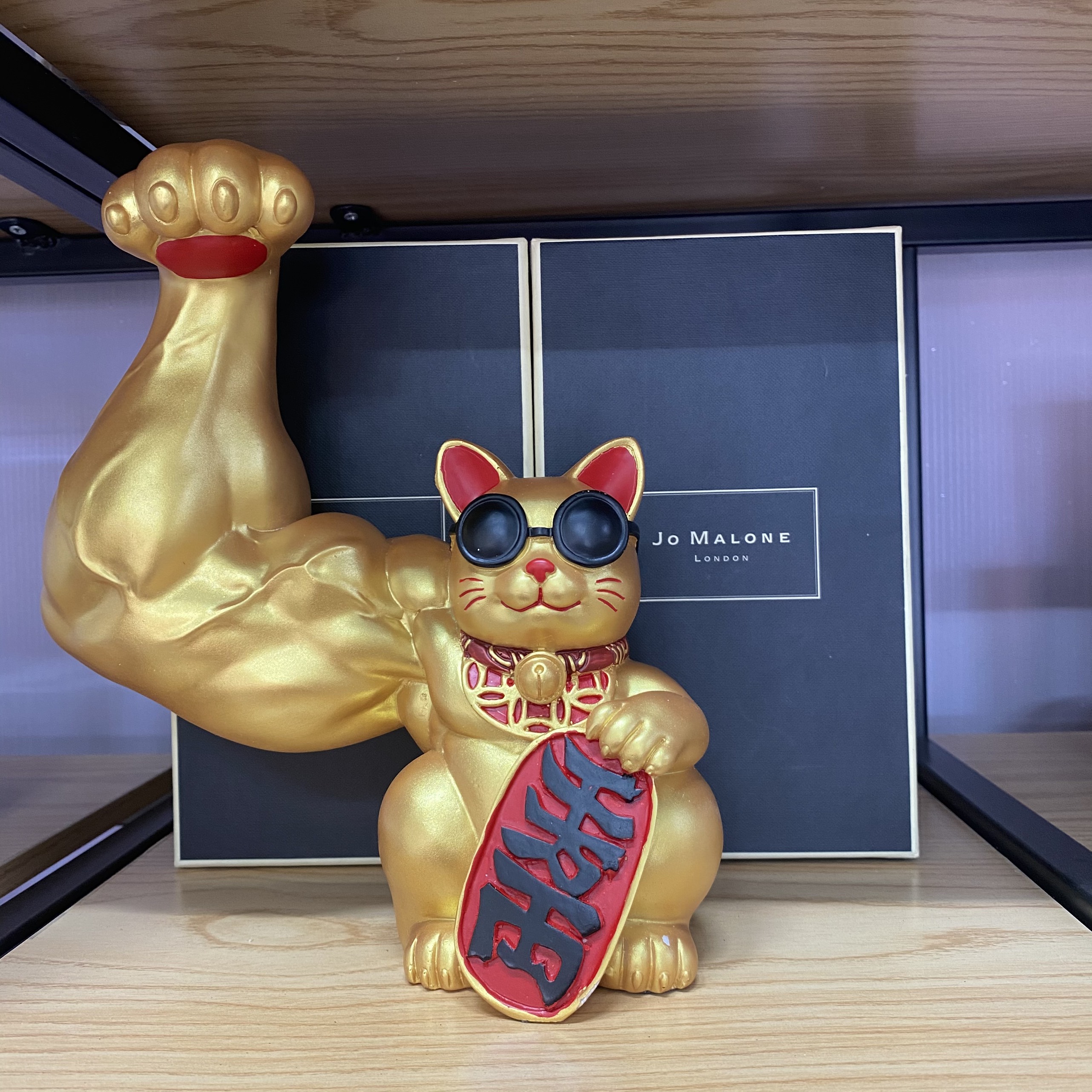 [Có Sẵn] Mèo Thần Tài Cơ Bắp Cục Súc Lực Sĩ Tay Đô [Huyền Trang Candles]