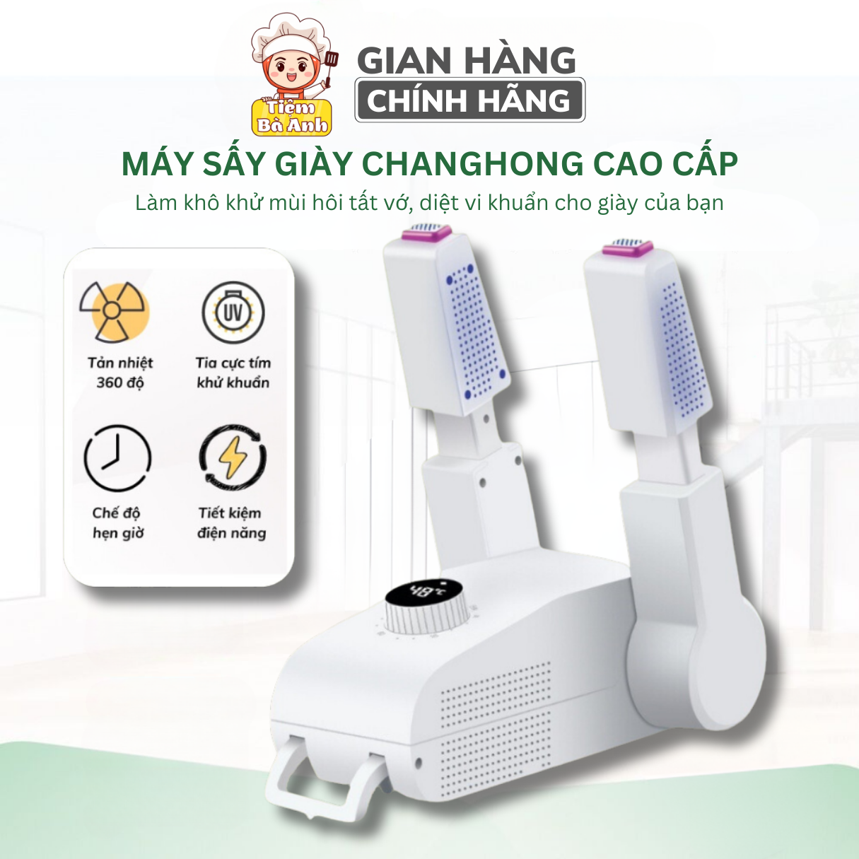 Máy sấy giày làm khô khử mùi hôi tất vớ diệt vi khuẩn cho giày của bạn nhiệt tỏa đều làm khô nhanh bảo hành 12 tháng