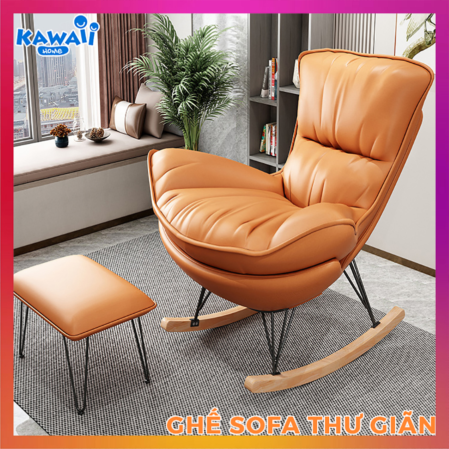 Ghế sofa thư giãn đọc sách Kawaii Home, Ghế sofa lười bập bênh, sofa ban công thiết kế sang trọng hiện đại