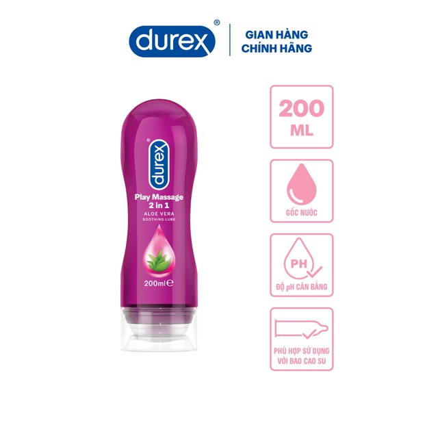Gel bôi trơn Durex Play Massage 200ml - Tinh chất từ thiên nhiên