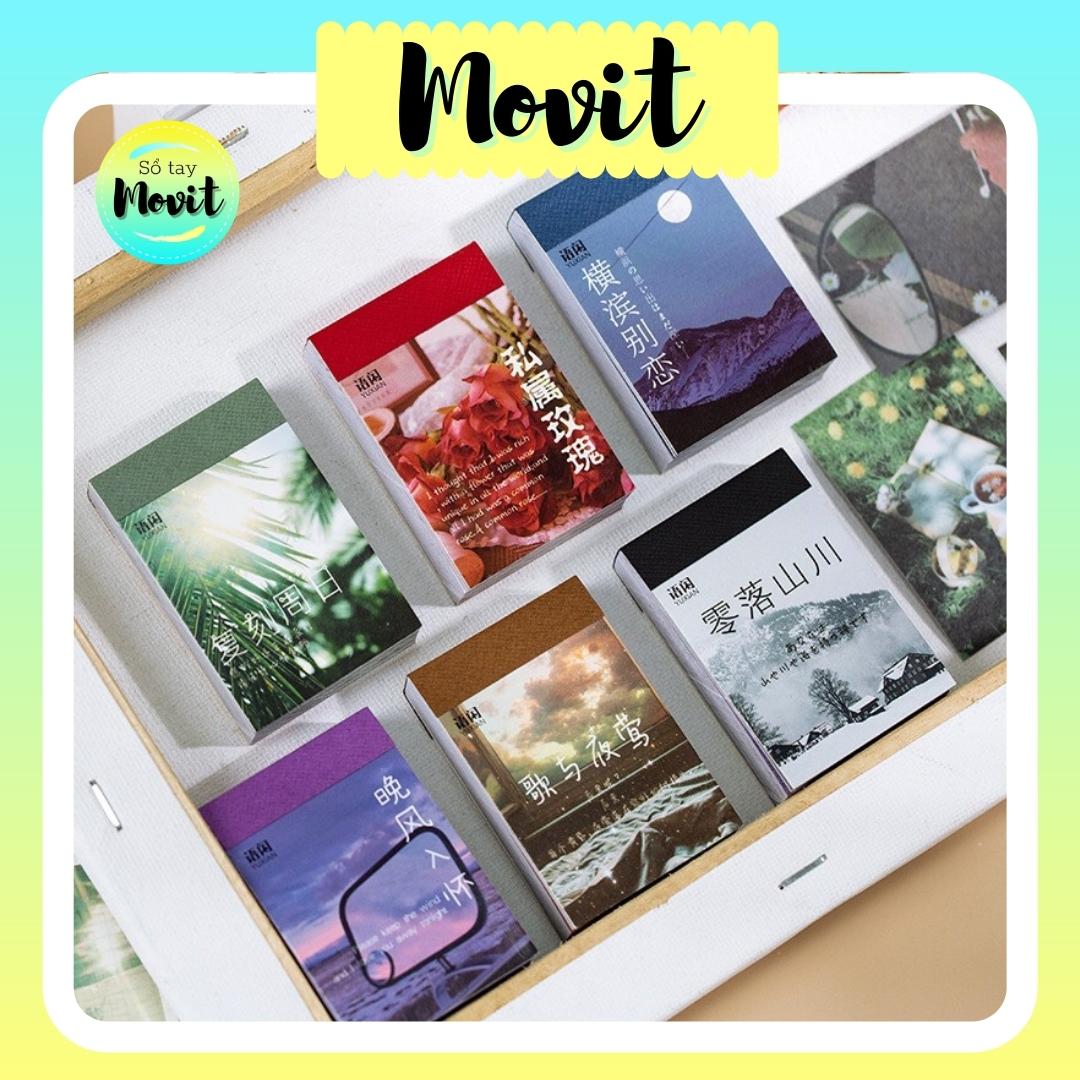 Cuốn 50 giấy dán hình phong cảnh làm bullet journal